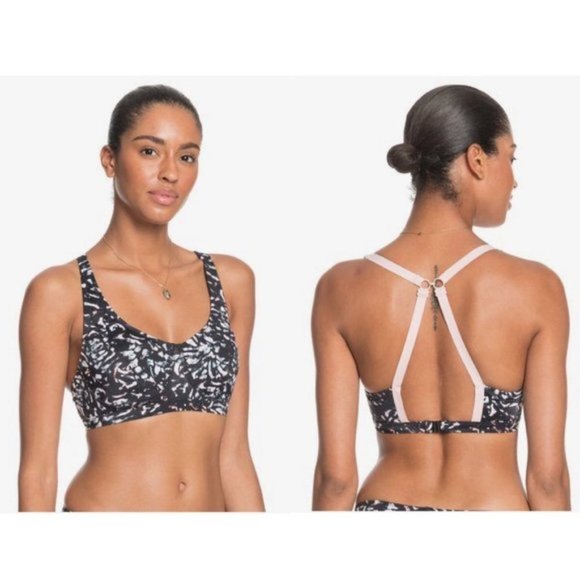 NEW Roxy D Cup Fitness Sports Bra Bikini Swim Top - Picture 2 of 5